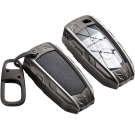 PVOGRT for Ford Key Fob Cover with Keychain,Compatible with Ford Mustang Fusion Raptor F250 F350 F450 F550 Edge Explorer Key Case Smart Car Remote Holder -Dark Gray(1 Pack)