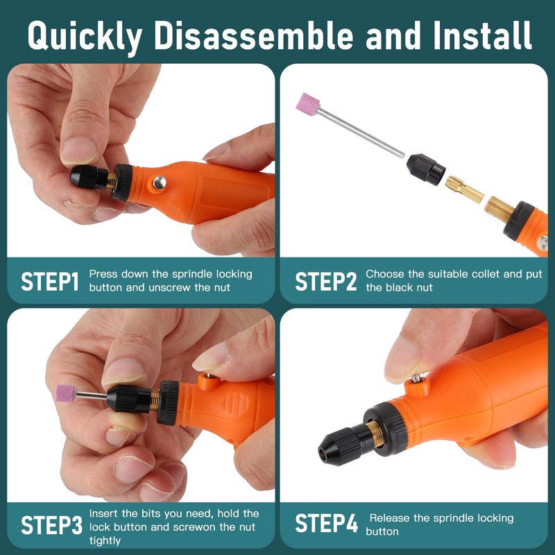 Mini Cordless Rotary Tool 5 Speed Mini Grinder Electric Detail