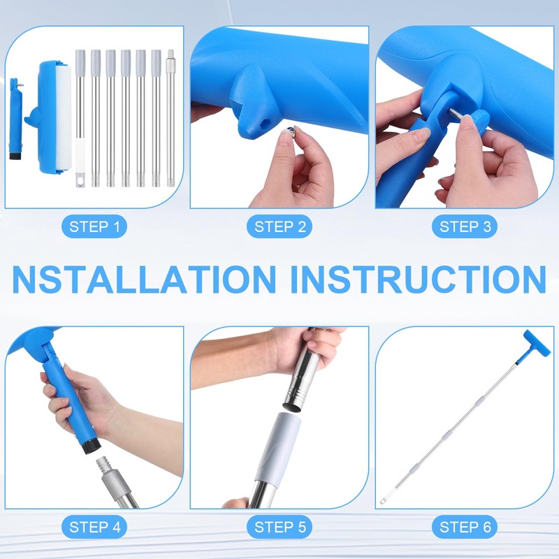 Ceiling Paint Roller No Drip Kit – 111-Inch Extension Pole