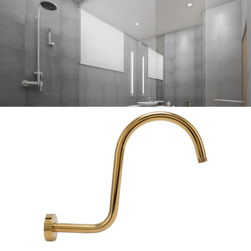 Stainless Steel S Shaped Raised Shower Arm and Flange NPT