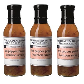 Terrapin Ridge Farms Hot Pepper Peach Bourbon Sauce – Three 12 Fluid Ounce Bottles