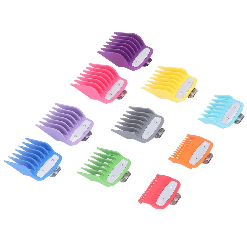 10 Sizes Hair Clipper Combs Guides Professional Colorful Number Coded