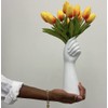 White Ceramic Vases Hand Bud Flower Vase for Decor Hhydroponic