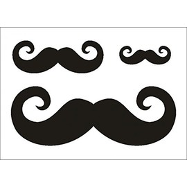 Textil/W 650 Mustache Design Wall Stencil