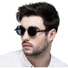 FREESE Men's Round Sunglasses, Designer Metal Frame, UV Protection