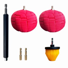 Noyfemr Drill Bit Cone Polisher, Metal Polishing Tool, Car Wheel Polishing Sponge, Polishing Pad, Polishing Ball, with Hand-Held Extension Bracket, Suitable for Household Standard Hand Drill