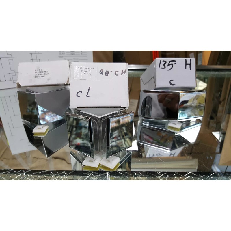 THE SHOWER DOOR FRAMELESS SHOWER DOOR GLASS CLAMPS 3/8 &