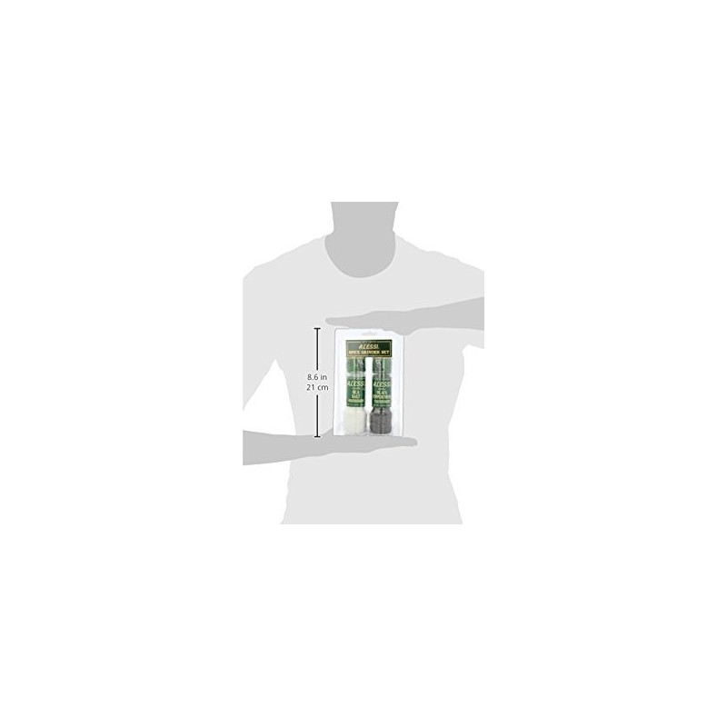 Alessi Grinder Set, Sea Salt and Black Peppercorns, Pack of