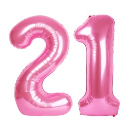 Number pink 21 globo