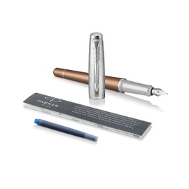 Parker Urban Fountain Pen, Premium Orange with Medium Nib and Blue Ink Refill, 1931624