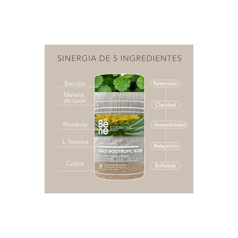 B?ne Add Life, Daily Nootropic Blend 60 C?psulas