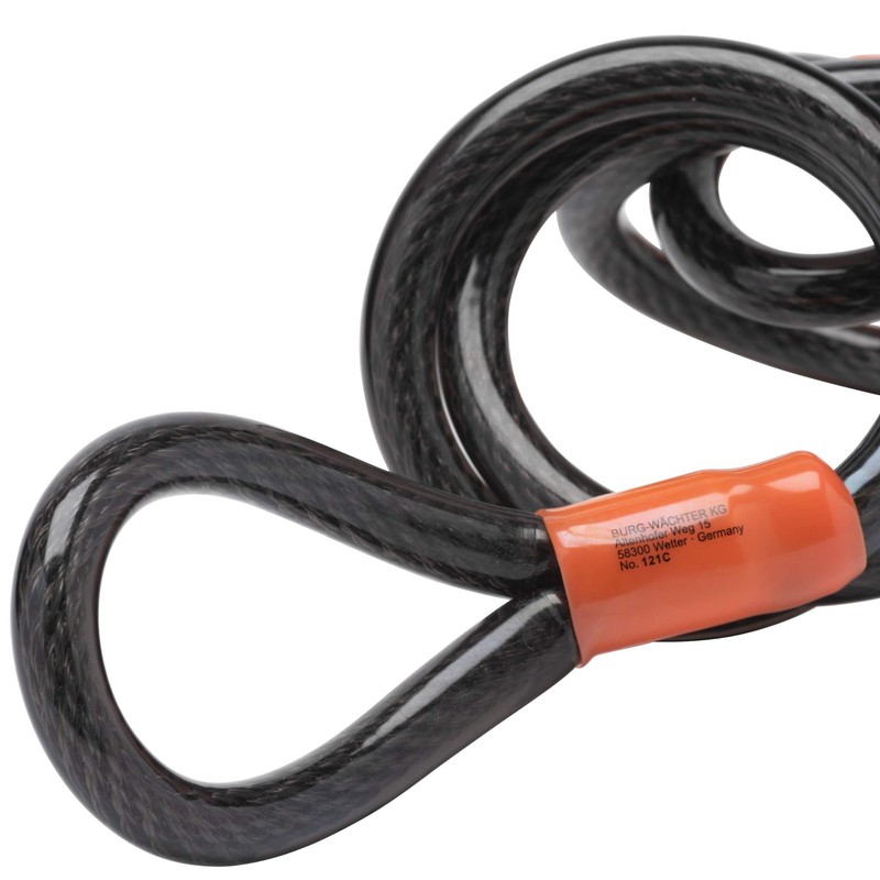 Burg-Wachter 12MMX1.2M BRAID STEEL CABLE 121C, Black, 12mm x 1.2M