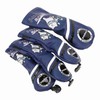 4Pcs 1/3/5/UT Golf Wood Headcovers Cartoon Snow Leopard Pattern PU