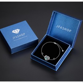 JFASHOP Heart Abalone Tree of Life Bracelet for Women, S925 Sterling Silver Adjustable Chain Family Tree Jewellery for Mother's Day/Birthday/Anniversary (with Gift Box), Silver