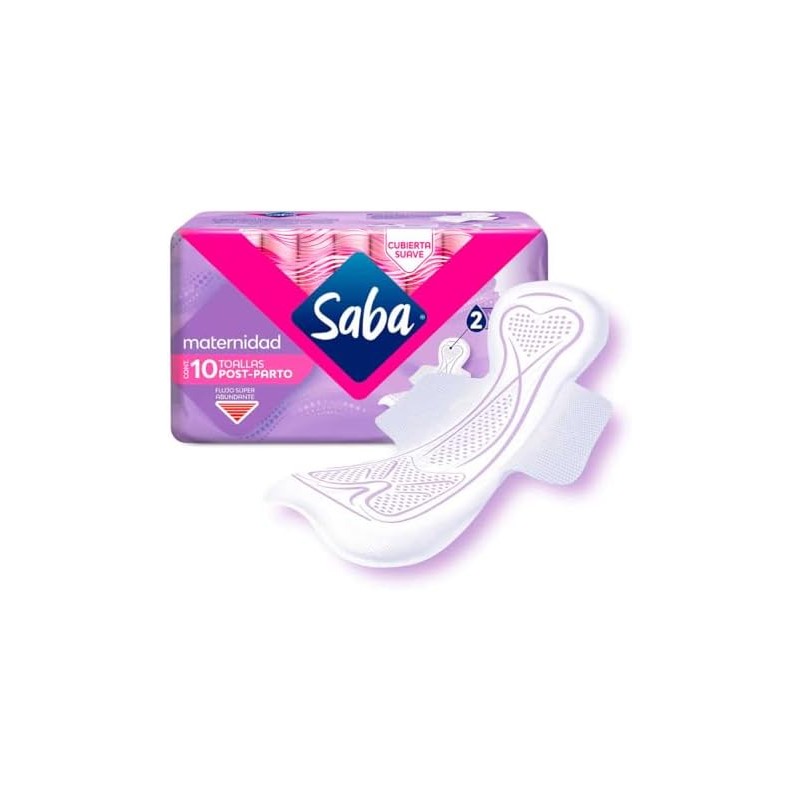 Saba Toallas Femeninas Post Parto Maternidad 10pzs