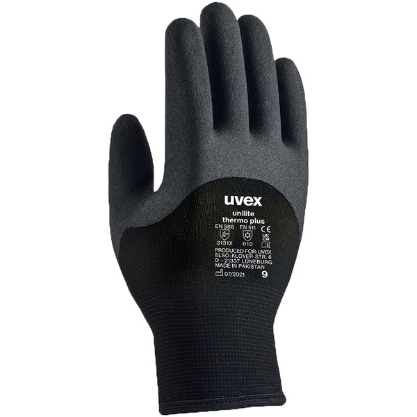 Uvex Unilite Thermo Plus Unisex 9 Winter Gloves, Black