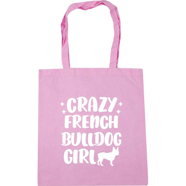 Hippowarehouse Crazy french bulldog girl - dog Tote Shopping Gym