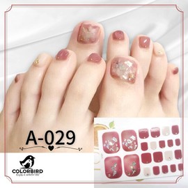 COLORBIRD Nail Seal, Spring and Summer, Foot Nail Seal, Foot Nail Seal, Cute, Flower, Sheer, Foil, Pearl Parts (A-029 A-030 A-031 A-032)