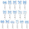 BkeeCten 16Pcs Blue Bow Waterproof ID Cruise Ship Cards Badge