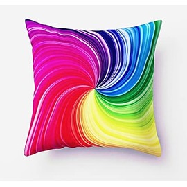 Rainbow Color Geometric Designs Pillow Covers 18" X 18" (Style A)