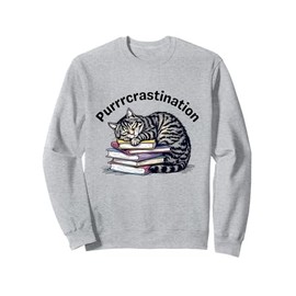 Read, Nap, Repeat – Funny Procrastination Cat Book Lover Gif Sweatshirt