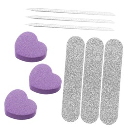 Ipetboom 10 Sets Nail Kit Manicure Nail Files Bulk Toenail Gel Nail Buffer Mini Kit Pedicure Cuticles Tweezer Portable Tool Press Nail Files and Buffers Buffer Nail File Grip Kits Gravel