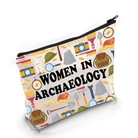 PYOUL Future Archaeologist Gift Women in Archaeology Makeup Bag Archaeology Lovers Cosmetic Bag Archaeology Stu-dent Graduation Gift, beige
