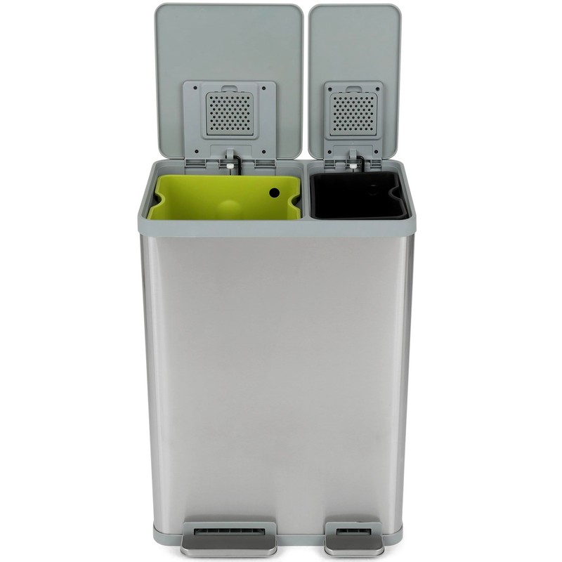 SIMPLI-MAGIC 16 Gallon (38L x 22L) Dual Compartment Step Trash