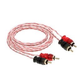maxxcount 2-Channel RCA Cable 1 m Transparent Red with Short Connectors RCA Cable