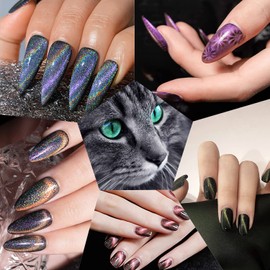 QIMYAR 8-Piece Nail Art Tool Set - Double-Head Flower Design Magnet Pens for 3D Magnetic Cat Eye Gel Polish