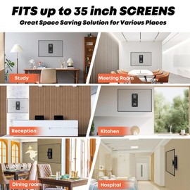 PUTORSEN Premium Height Adjustable Monitor Wall Mount up to 35 inch Ultrawide Screen, Low Profile VESA Wall Mount Monitor Holds up to 22 lbs, Full Motion Computer Monitor Mount, VESA 75/100, Black