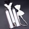 CHROME CRANE BLT042 Men's Suspenders Rubber Belt, Simple, Stylish, Necktie,
