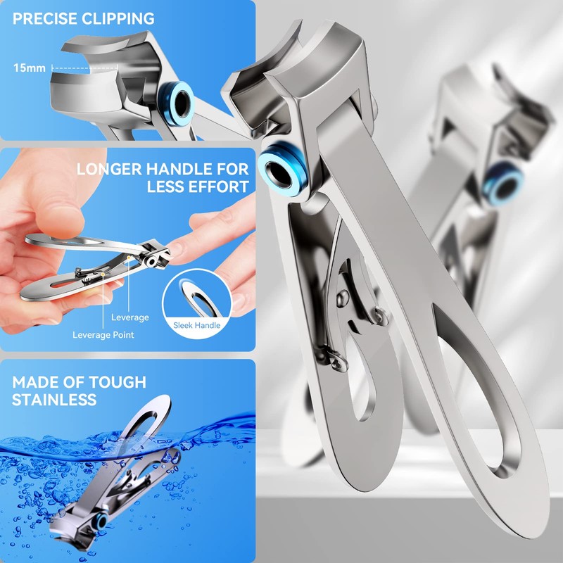 INXEN Professional Nail Scissors Set, Stainless Steel Manicure Nail Clippers,