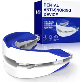 Anti Snoring Devices for Sleep,Adjustable Anti Snoring Device Mouth Guard,Sleeping Snore Stopper Mouthpiece,Anti Snore Mouthpiece Device Stop Snoring Aids for Men and Women (Blue)