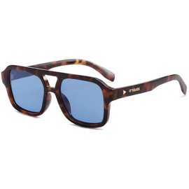 SOJOS Retro Aviator Sunglasses for Womens Mens Polarized Trendy Rectangle Designer Inspired Shades 80s 90s Sun Glasses SJ2342