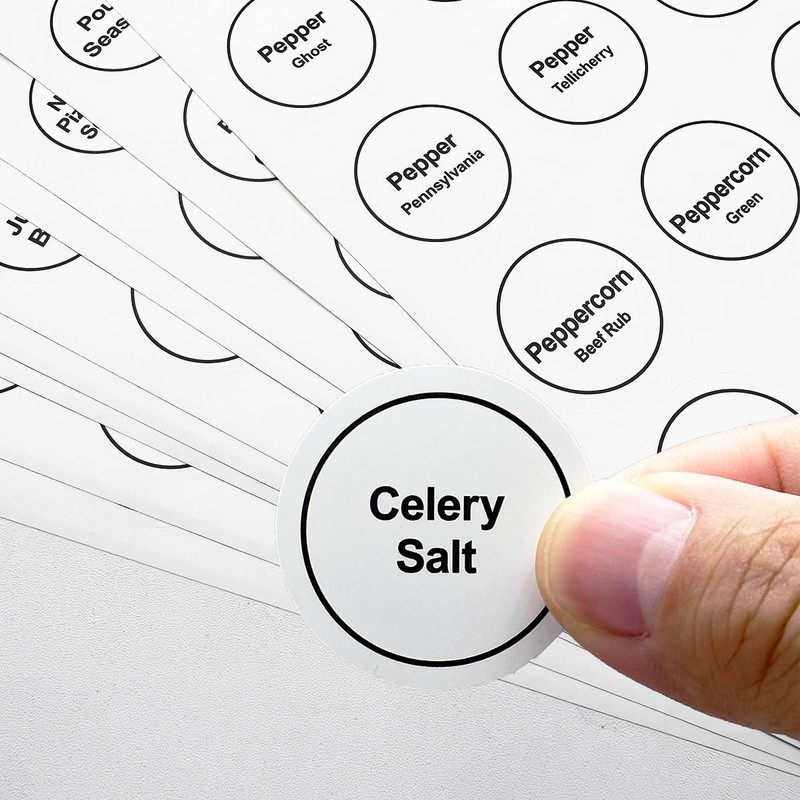 Spice Labels, 432Pcs Spice Labels Stickers 1.4in Waterproof Adhesive Round