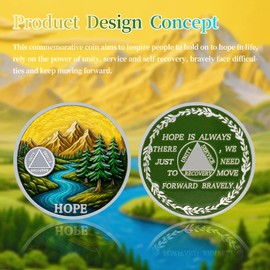 Journey of Life Sobriety Coin - AA Coin - Sobriety Gifts for Women and Men - Sober Gifts Alcoholics Anonymous Medallion