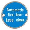frisco Fire Door Keep Clear Sign, Stainless Steel, 76 mm,