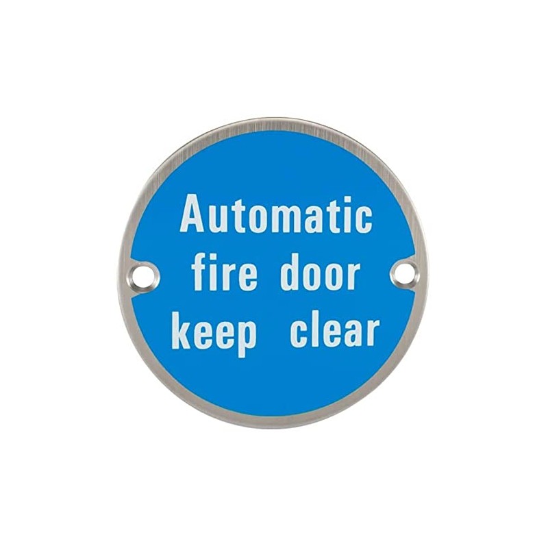 frisco Fire Door Keep Clear Sign, Stainless Steel, 76 mm,
