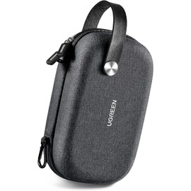UGREEN Organizador para Cables Cargadores, Funda de Disco Duro Externo 2.5", Estuche con Cremallera y Bolsillos, para Tarjetas SD/TF, USB Hubs, Auriculares, Negro
