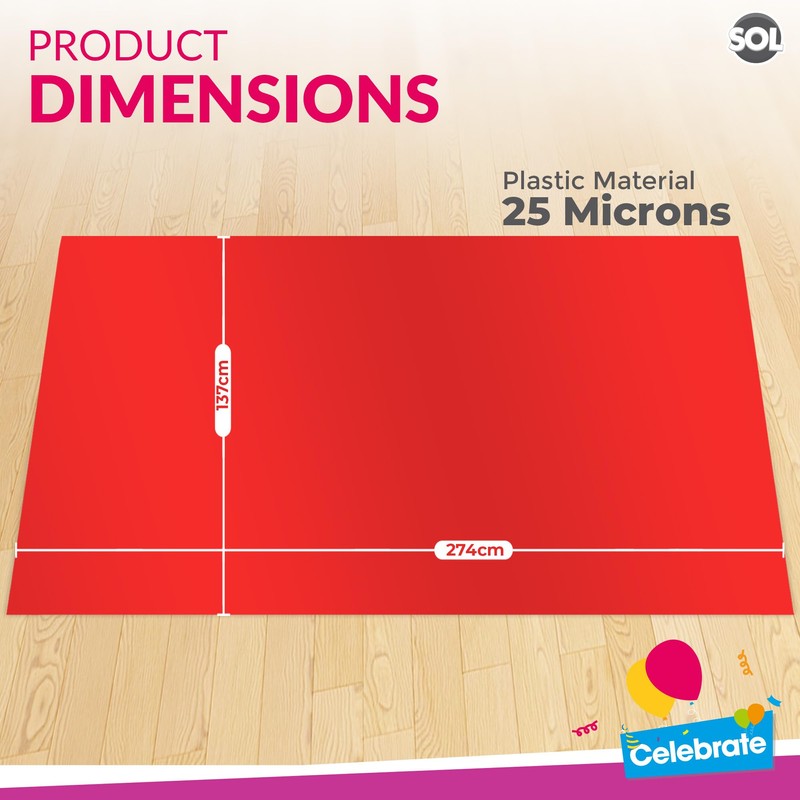 SOL 2pk Long Red Table Cloth Party | 274 x