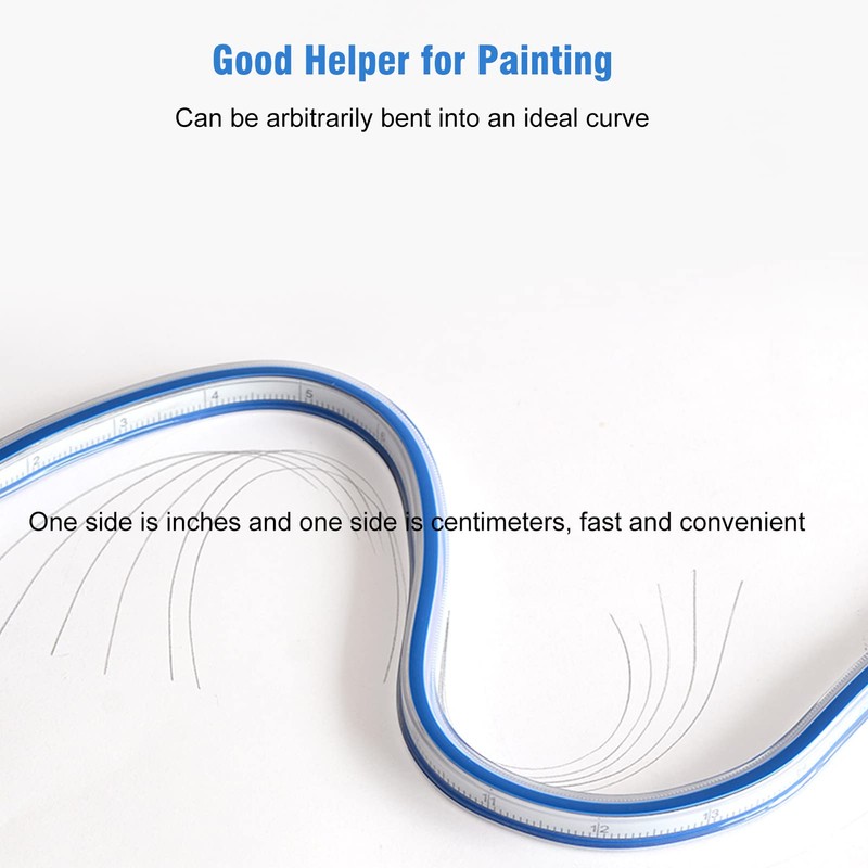 Flexible Curve Ruler, Plastic French Curve Ruler for Engineering Drawing