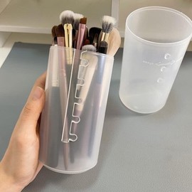 Osceola 1pcs Makeup Brush Holder, Makeup Brush Organizer Travel Case Retractable Travel Makeup Brush Holder For Vanity Makeup Artist Brushes Storage Cup, Clear, Standard