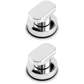 QWORK® Pack of 2 Powerful Suction Cup Handle, Rotating Pull Handle, Traceless and Reusable Suction Cup Door Handle for Drawer, Cupboard Door, Bathroom Door, Fridge Door, Toilet Lid - Silver