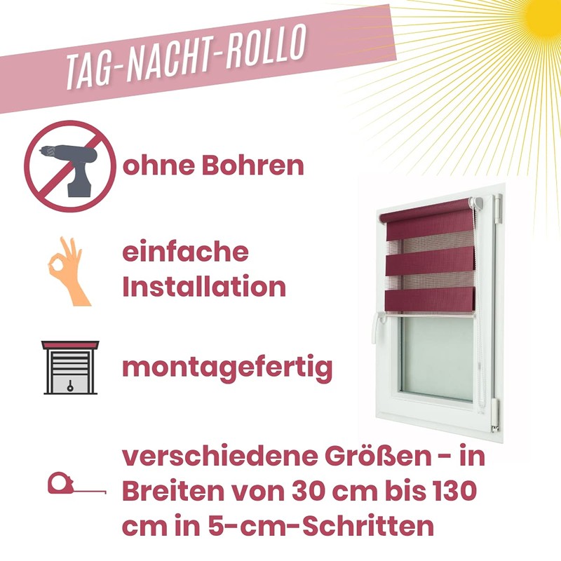 Fenster DEKOR - Roller Blinds for Windows Grey - Klemmfix