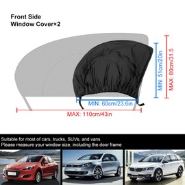 Erato 2PCS Car Side Window Sun Shades Zipper Stretchy Double Layer Mesh Window Screen Sunshades for Car Truck SUV Camping UV Protection Breathable Mesh Side Window Shades for Baby Pet