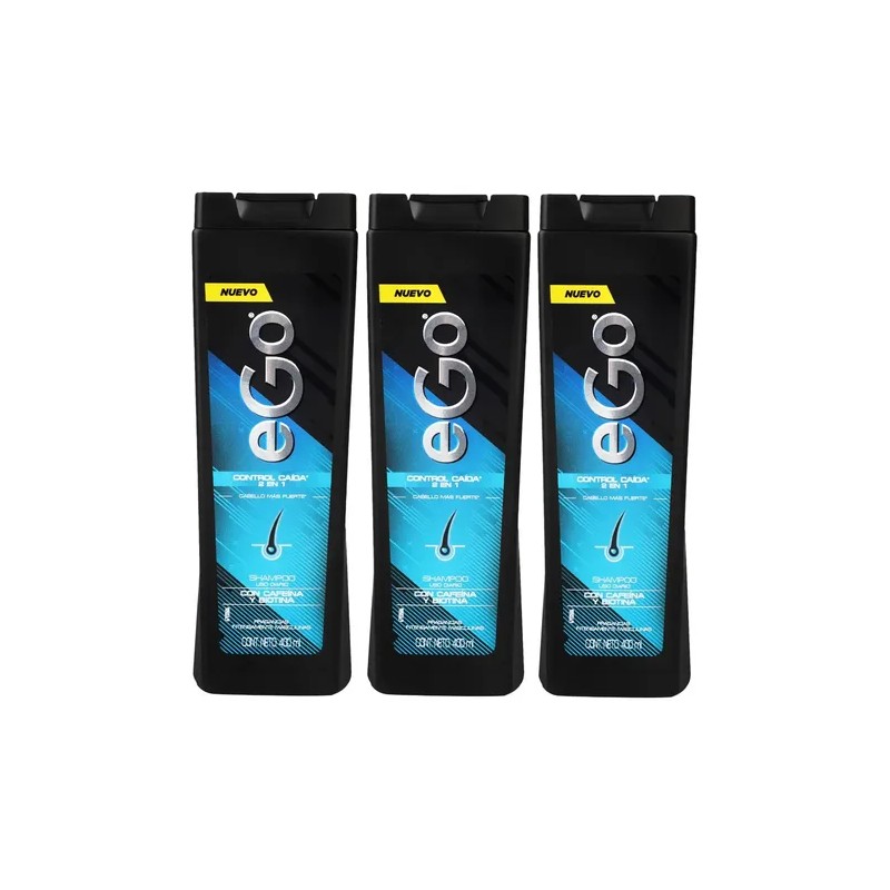 3 Shampoo Ego Control Caída 400ml