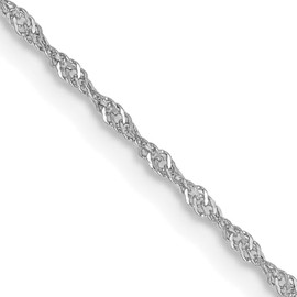 IceCarats 14K Solid White Gold 1.10mm Singapore Chain Necklace 14 inch