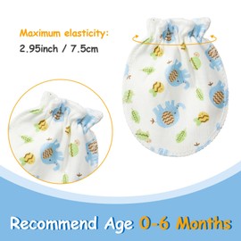 Geyoga Newborn Baby Mittens No Scratch Mittens Soft Elastic Infant Baby Gloves Mittens for 0-6 Months Baby(Fresh Style, 40 Pairs)