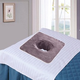 kokiya SPA Towel,with Face Hole,Massage Table Cover,Salon Massage SPA,for Skin,Bed Cover Protector, gray